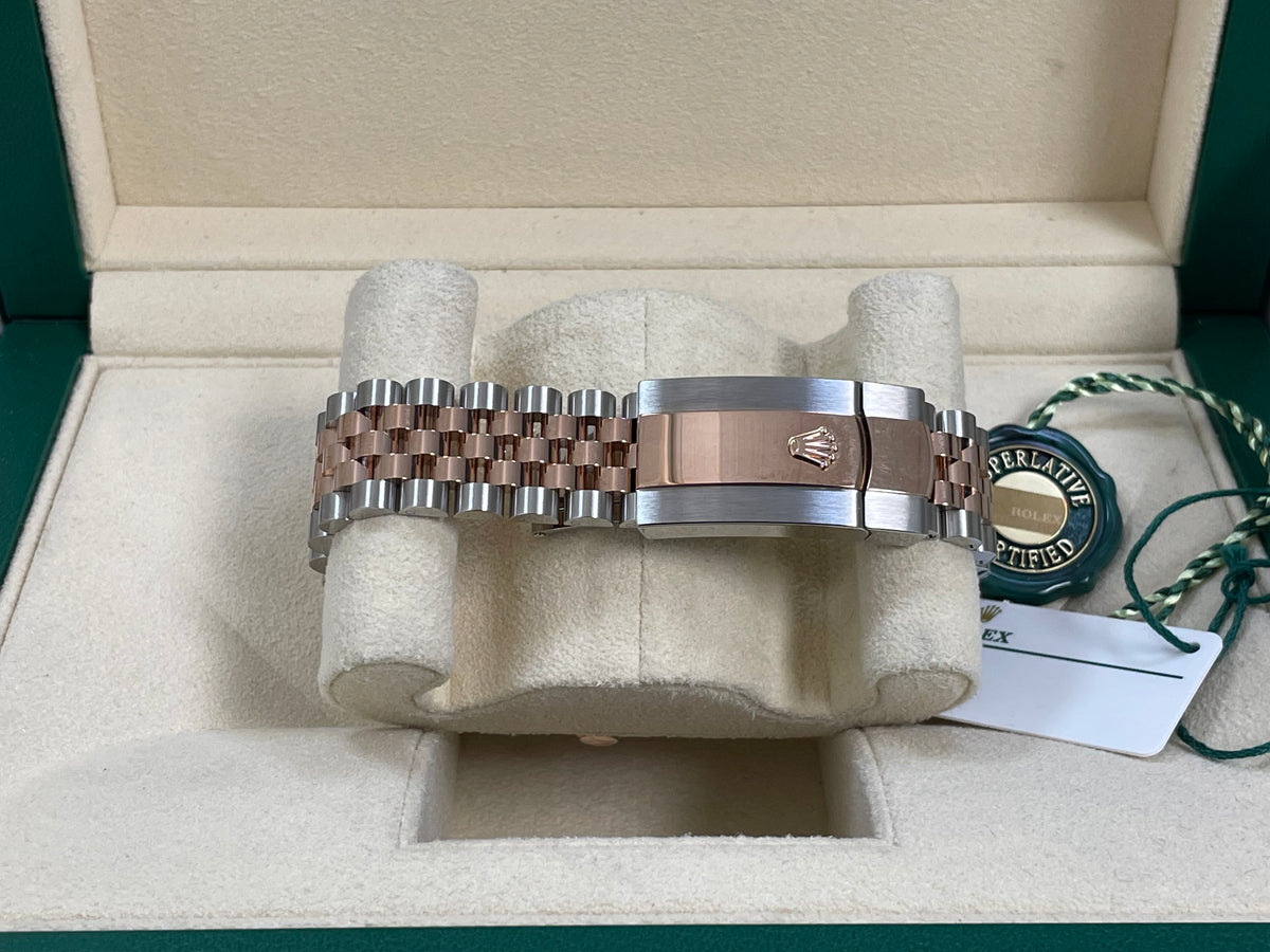 Rolex Steel and Everose Gold Datejust 41 - 2023 - Fluted Bezel - Chocolate Index Dial - Jubilee Bracelet - 126331