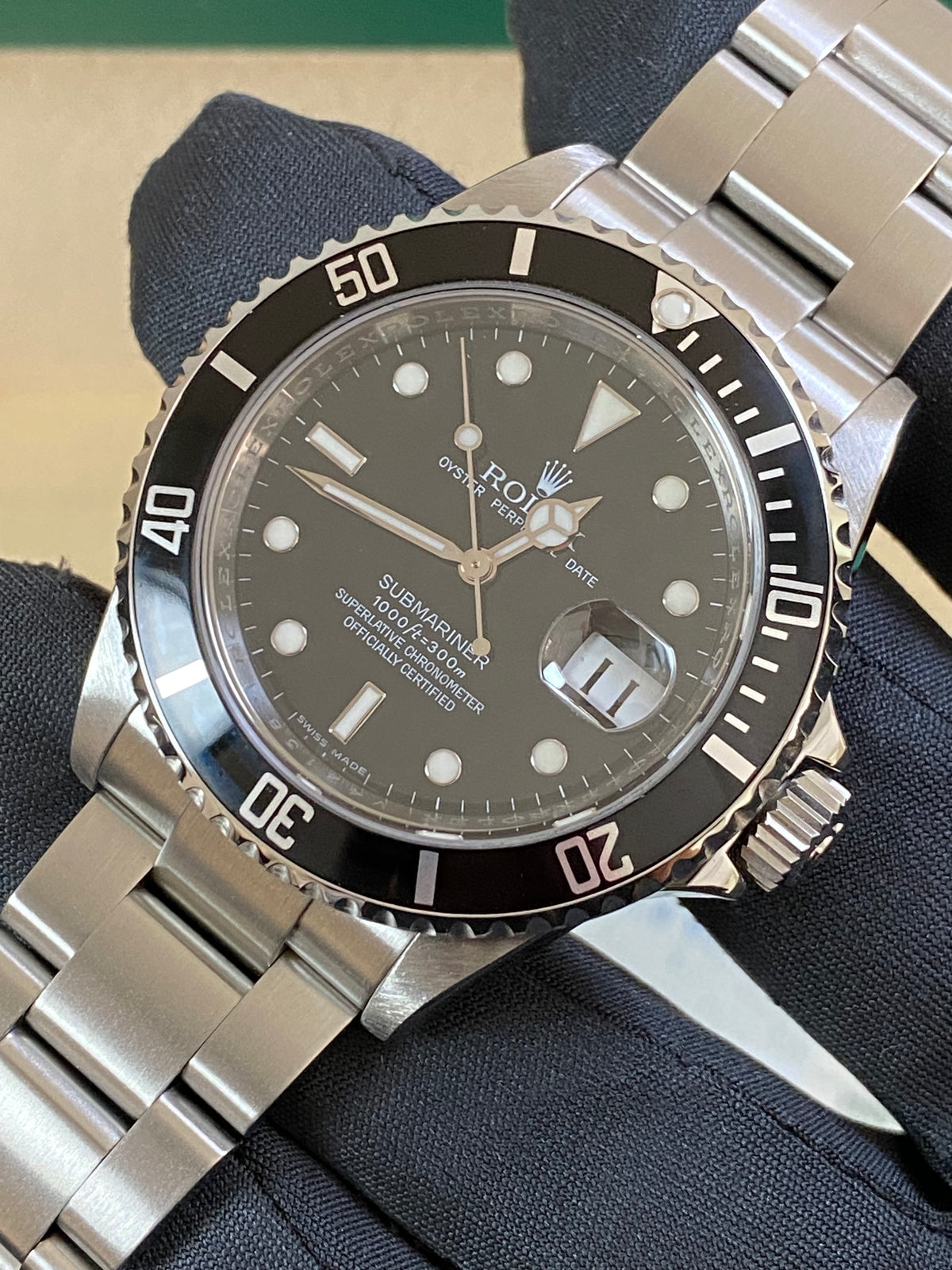 Rolex Steel Submariner Date - V serial - Pre Ceramic Bezel - Black Dial - 16610 *COMPLETE*