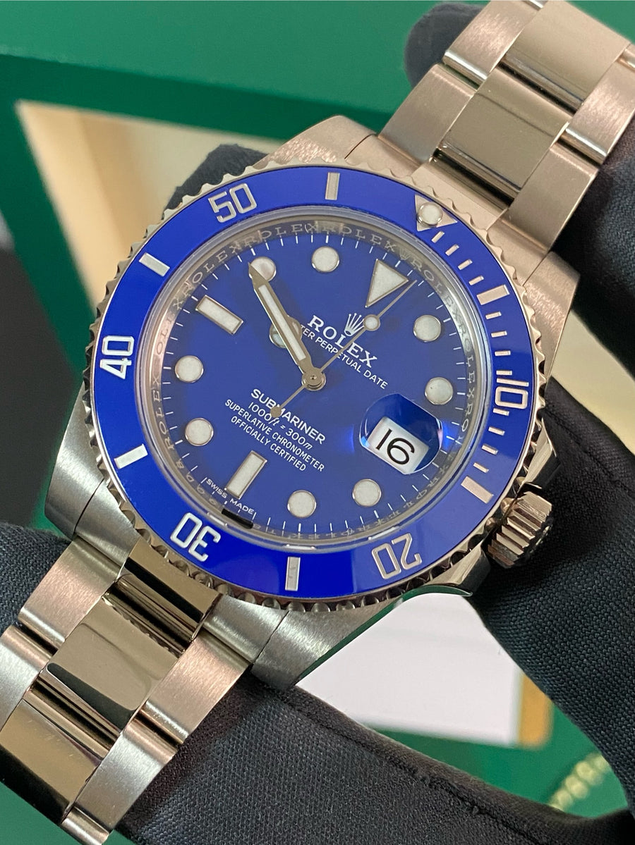 Rolex White Gold Submariner Date - 2018 - "Smurf" - 116619LB *FULL SET*