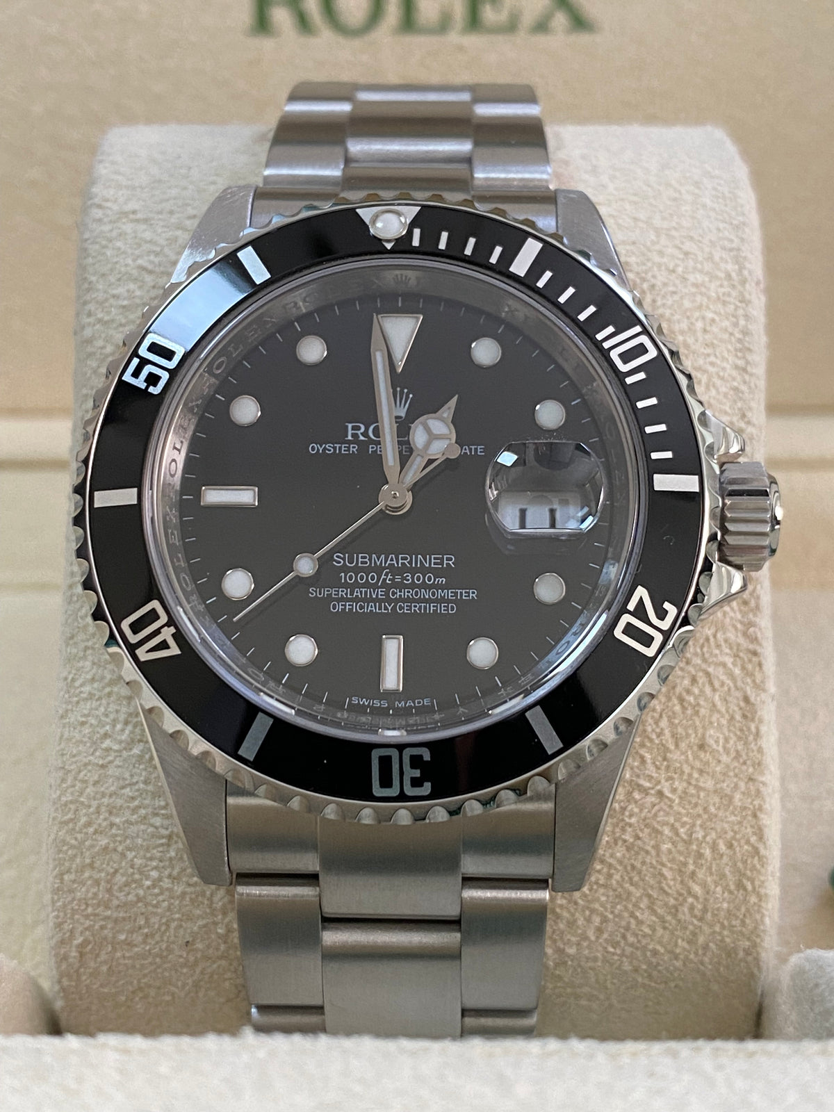 Rolex Steel Submariner Date - V serial - Pre Ceramic Bezel - Black Dial - 16610 *COMPLETE*