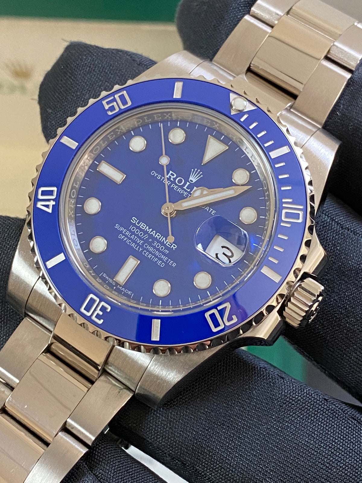 Rolex White Gold Submariner Date - 2018 - "Smurf" - Blue Bezel - Blue Dial - 116619LB *COMPLETE*