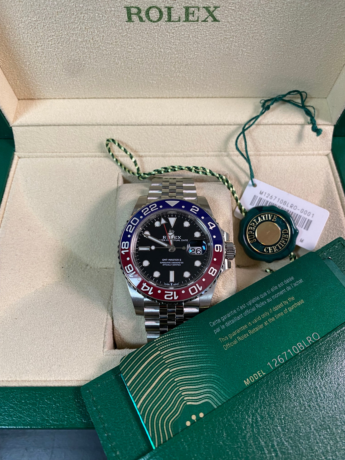 Rolex Steel GMT-Master II - 2021 -"Pepsi" - Black Dial - Jubilee Bracelet - 126710BLRO *FULL SET*