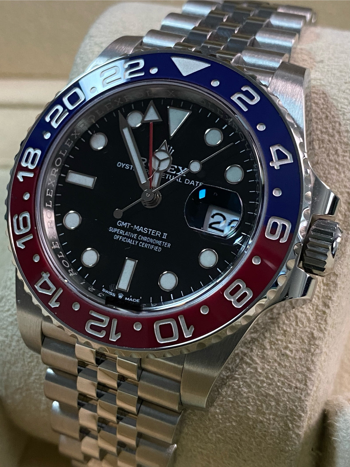 Rolex Steel GMT-Master II - 2021 -"Pepsi" - Black Dial - Jubilee Bracelet - 126710BLRO *FULL SET*