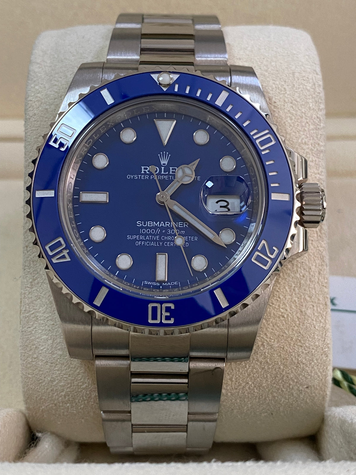 Rolex White Gold Submariner Date - 2018 - "Smurf" - Blue Bezel - Blue Dial - 116619LB *COMPLETE*