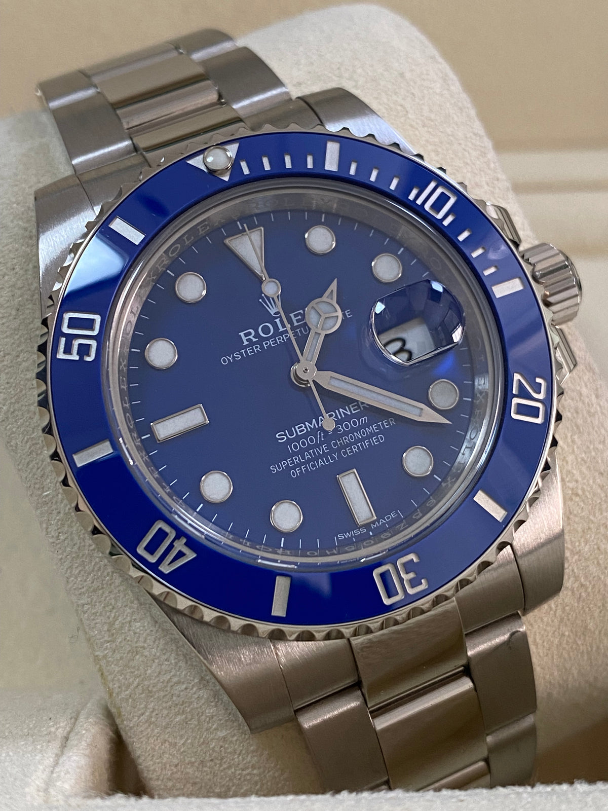 Rolex White Gold Submariner Date - 2018 - "Smurf" - Blue Bezel - Blue Dial - 116619LB *COMPLETE*