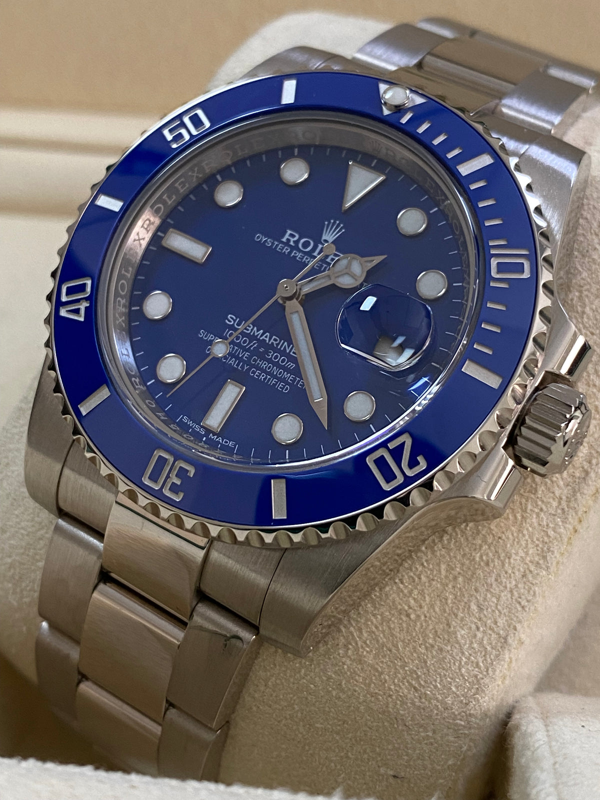 Rolex White Gold Submariner Date - 2018 - "Smurf" - Blue Bezel - Blue Dial - 116619LB *COMPLETE*