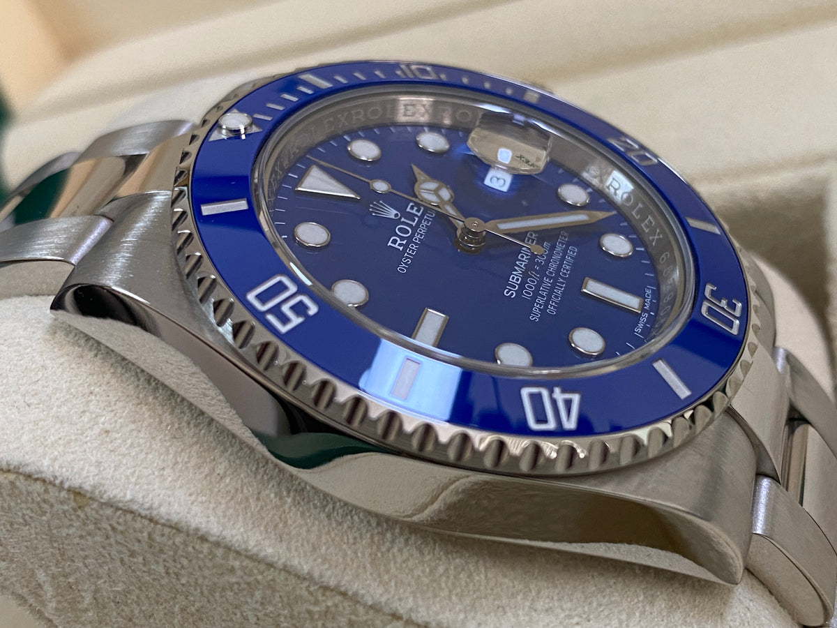 Rolex White Gold Submariner Date - 2018 - "Smurf" - Blue Bezel - Blue Dial - 116619LB *COMPLETE*