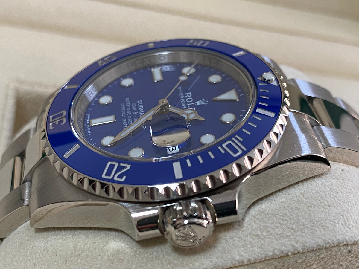 Rolex White Gold Submariner Date - 2018 - "Smurf" - Blue Bezel - Blue Dial - 116619LB *COMPLETE*