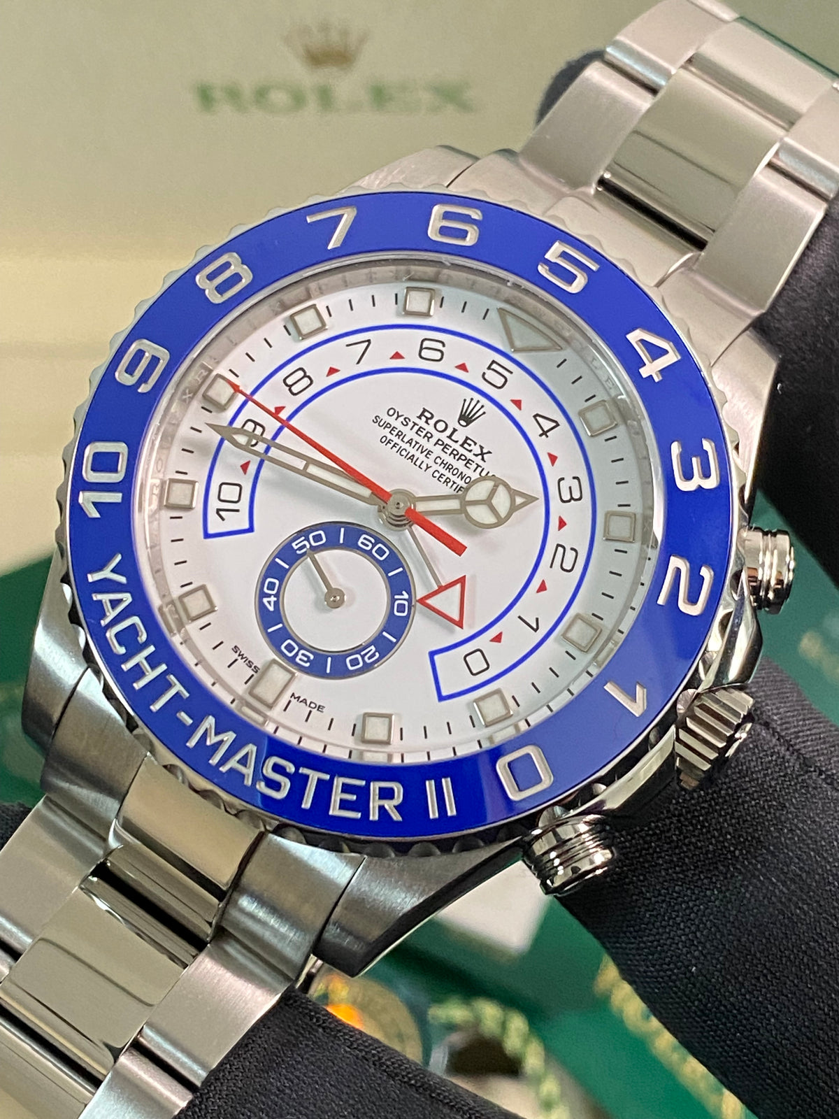 Rolex Steel Yacht-Master II - 2020 - White Dial - Blue Bezel - 116680 *FULL SET*