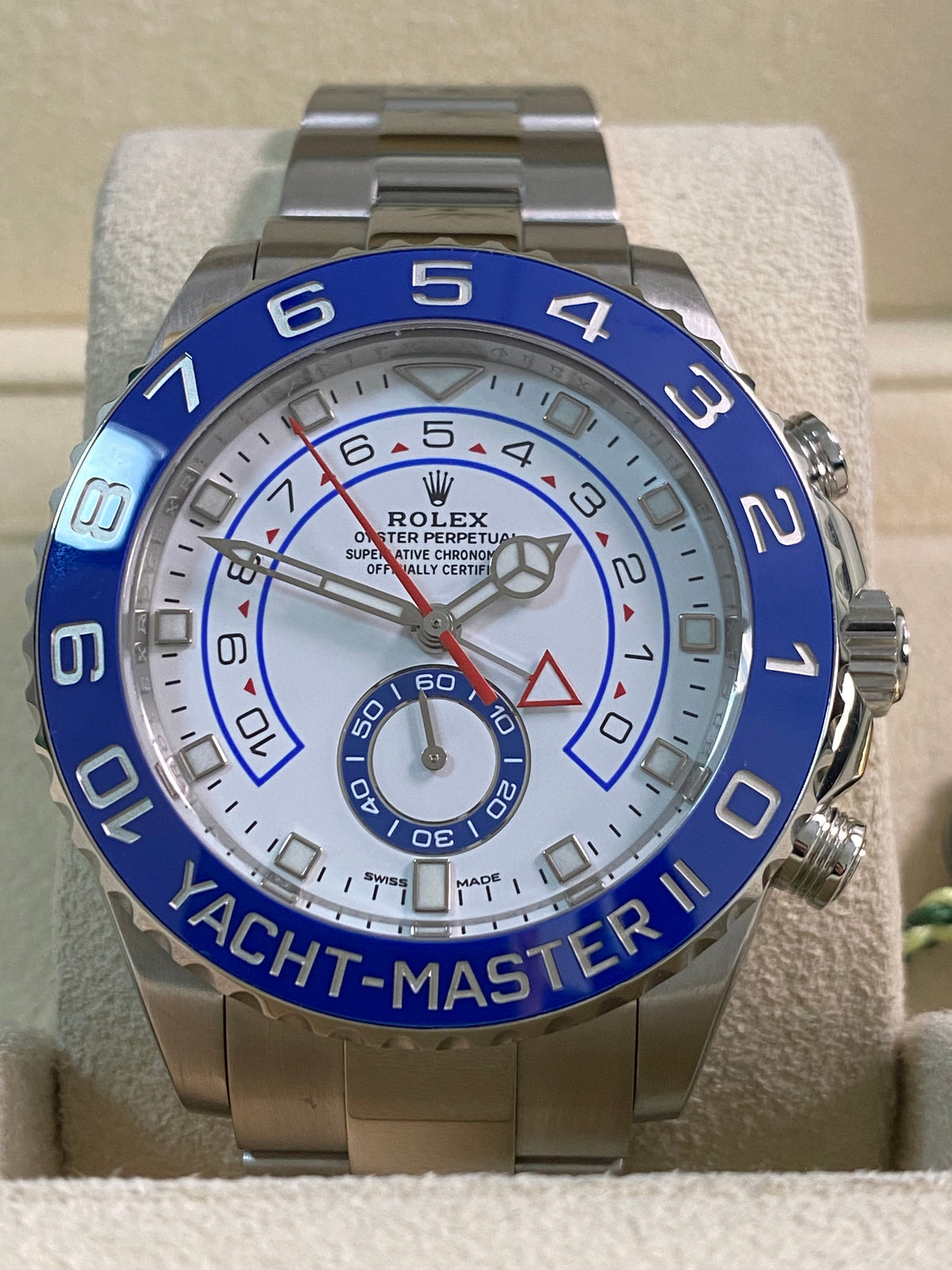 Rolex Steel Yacht-Master II - 2020 - White Dial - Blue Bezel - 116680 *FULL SET*