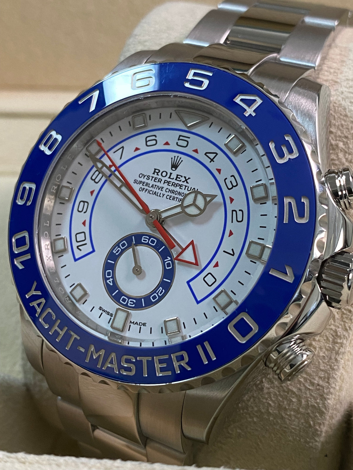 Rolex Steel Yacht-Master II - 2020 - White Dial - Blue Bezel - 116680 *FULL SET*