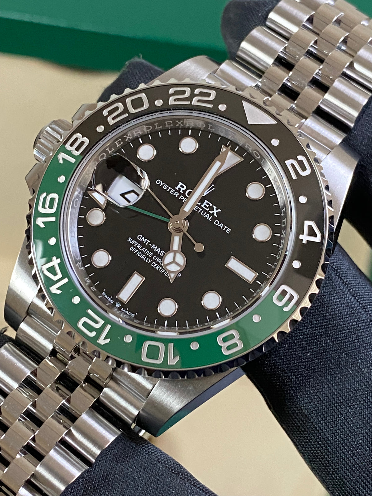 Rolex Steel GMT-Master II - 2024 - "Sprite" - Black Dial - Jubilee Bracelet - 126720VTNR *COMPLETE SET*