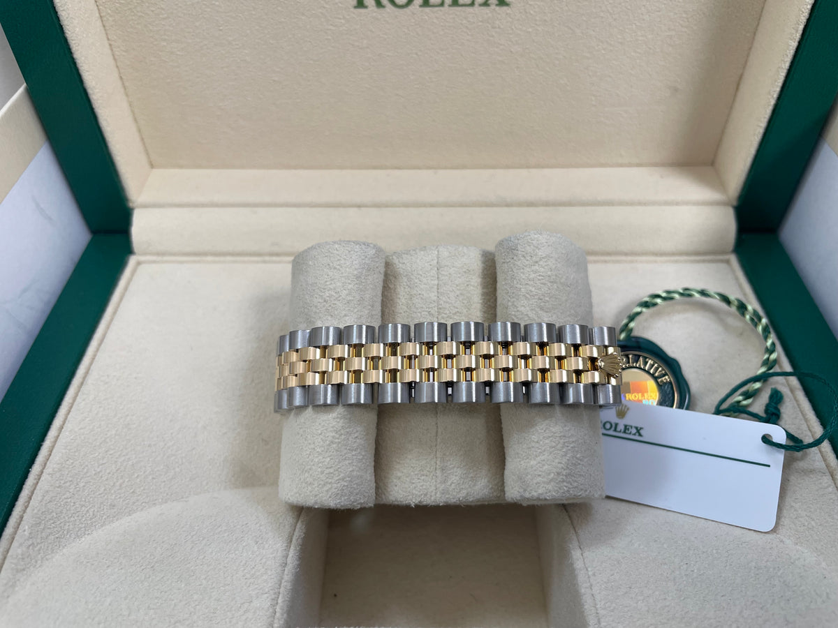 Rolex Steel and Yellow Gold Datejust 31 Watch - Fluted Bezel - White Roman Dial - Jubilee Bracelet - 178273 wrj