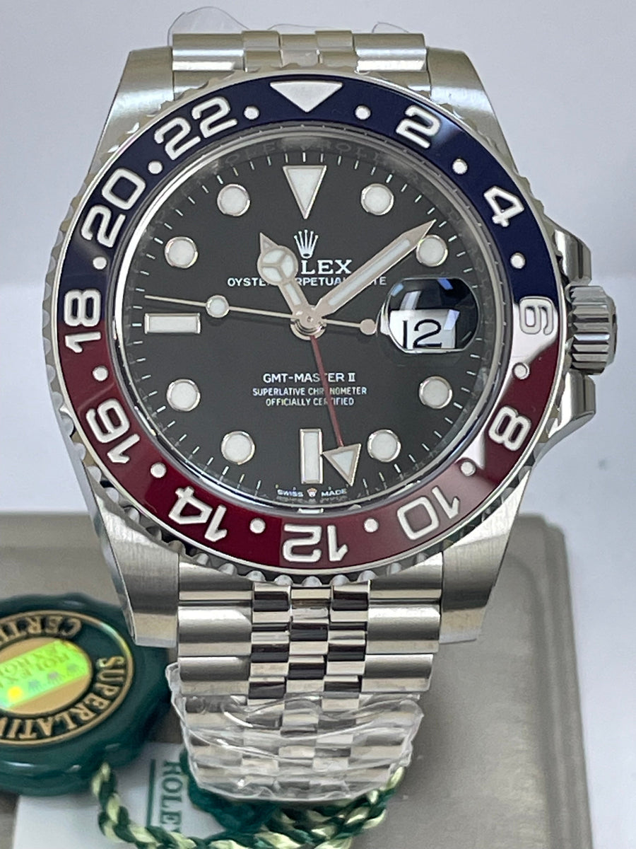 Rolex Steel GMT-Master II - 2024 - "Pepsi" Bezel - Black Dial - Jubilee Bracelet - 126710BLRO