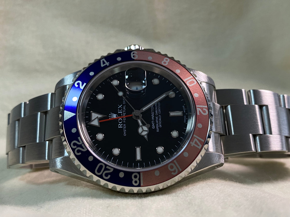 Rolex Steel GMT-Master II -  P serial - "Pepsi" - Oyster Bracelet - 16710 *FULL SET*