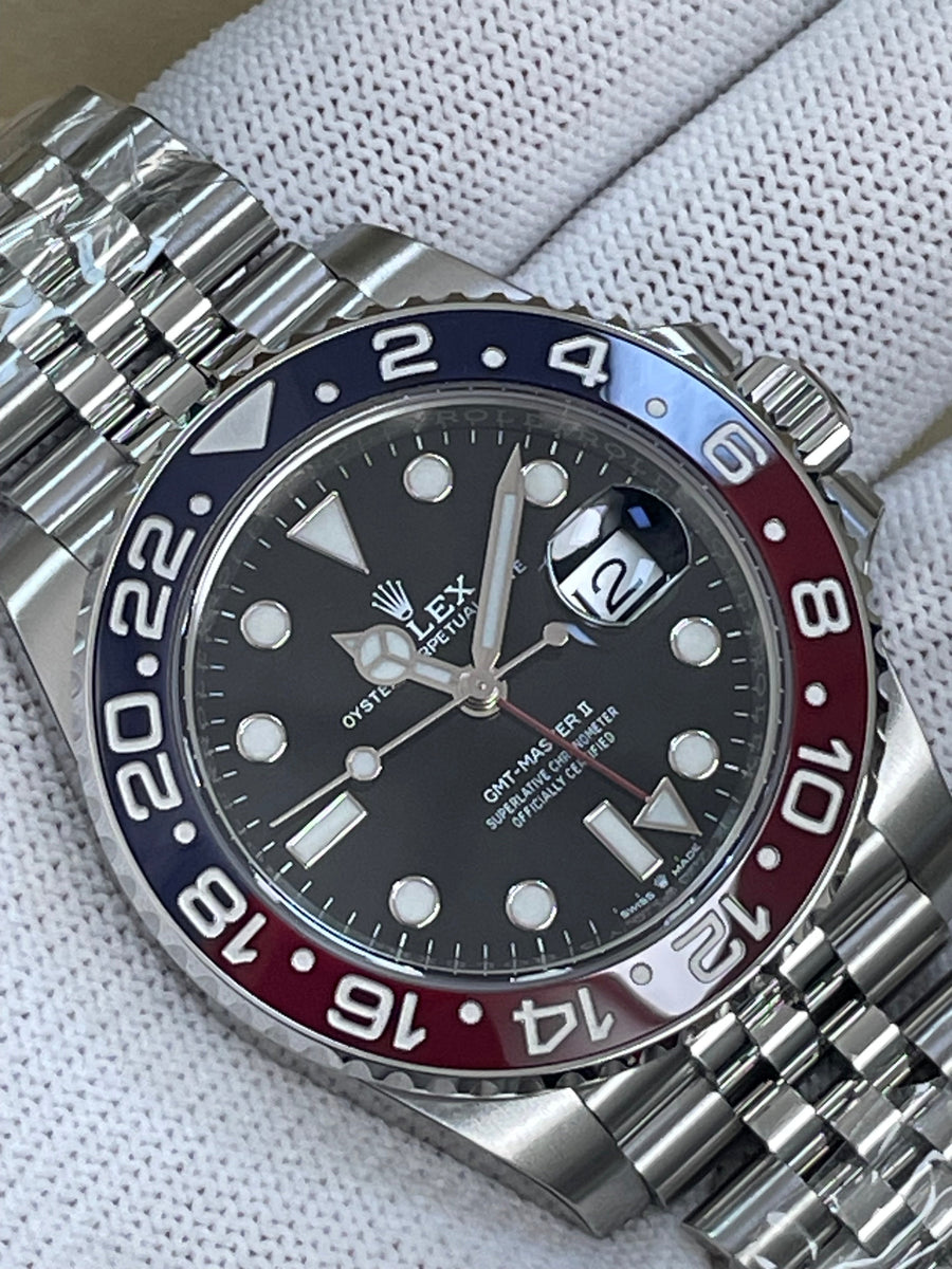 Rolex Steel GMT-Master II - 2024 - "Pepsi" Bezel - Black Dial - Jubilee Bracelet - 126710BLRO