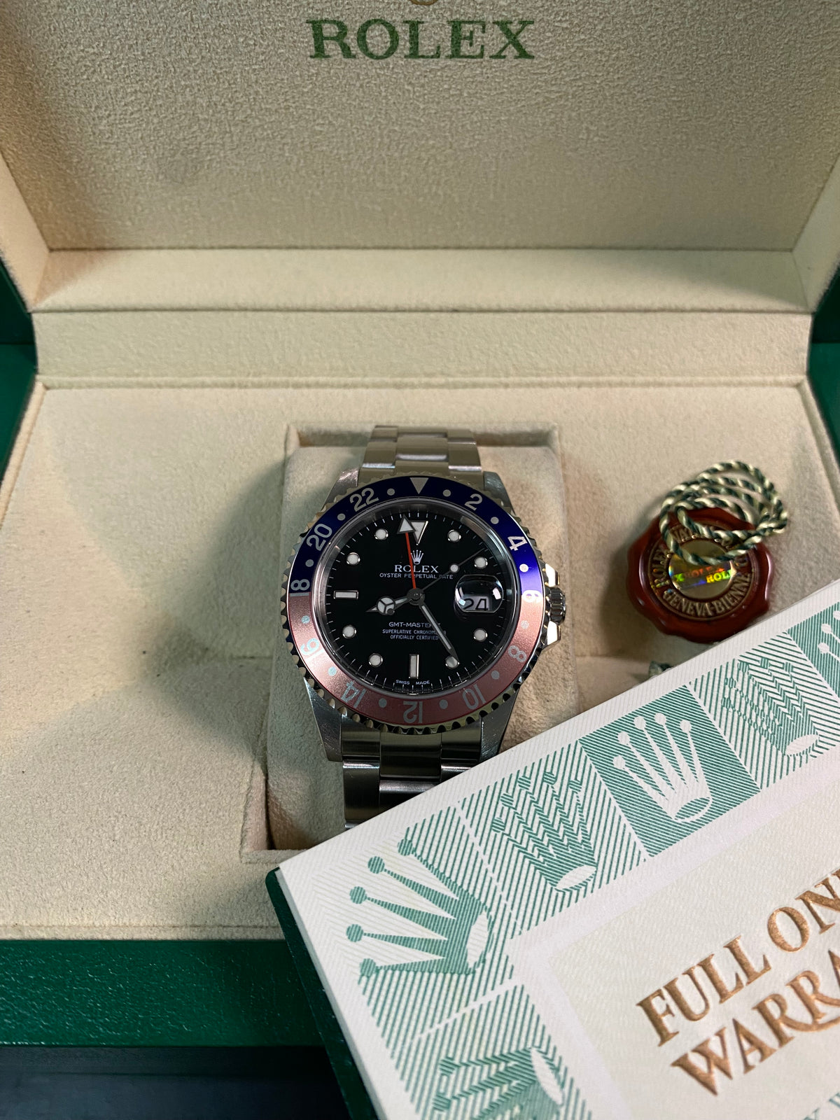 Rolex Steel GMT-Master II -  P serial - "Pepsi" - Oyster Bracelet - 16710 *FULL SET*