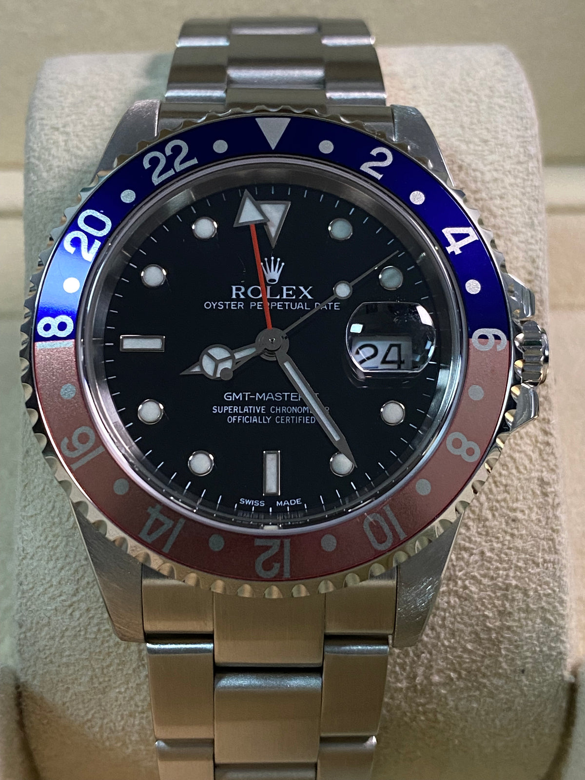 Rolex Steel GMT-Master II -  P serial - "Pepsi" - Oyster Bracelet - 16710 *FULL SET*