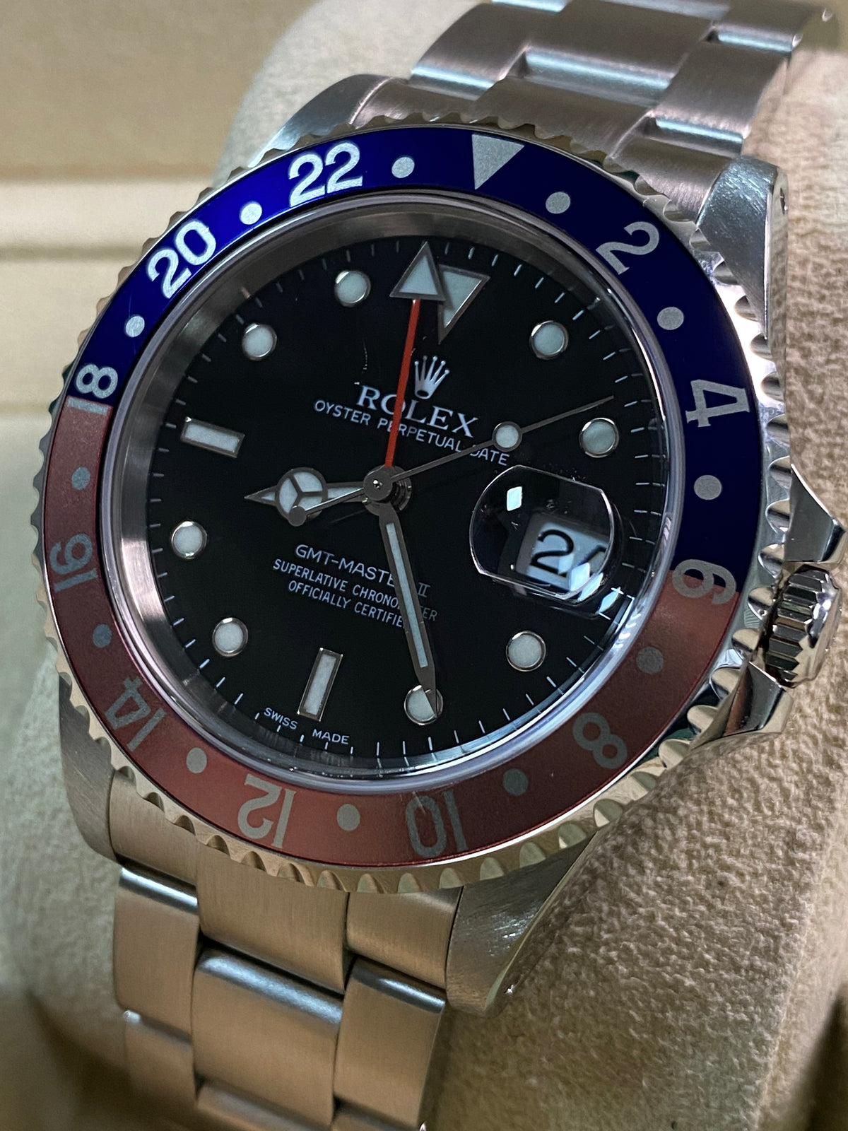 Rolex Steel GMT-Master II -  P serial - "Pepsi" - Oyster Bracelet - 16710 *FULL SET*