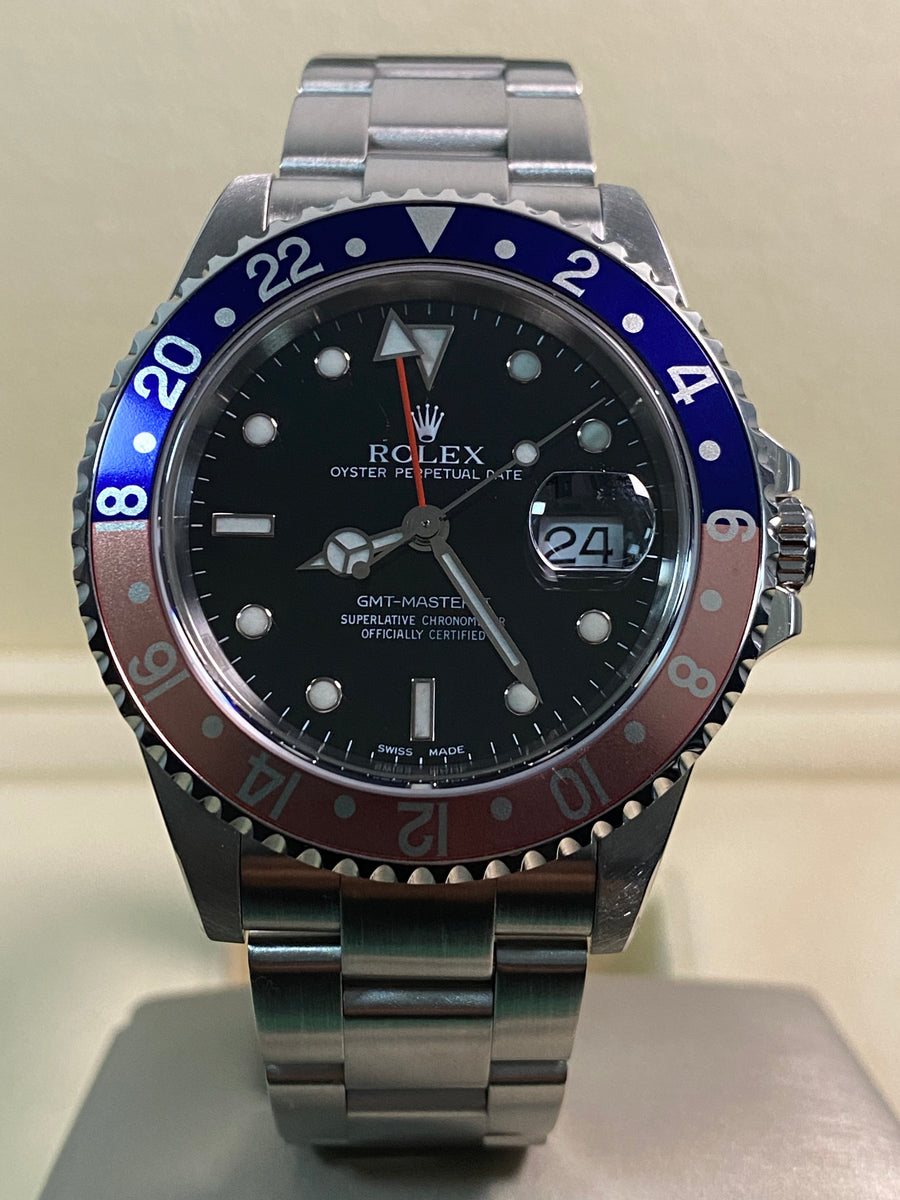 Rolex Steel GMT-Master II -  P serial - "Pepsi" - Oyster Bracelet - 16710 *FULL SET*