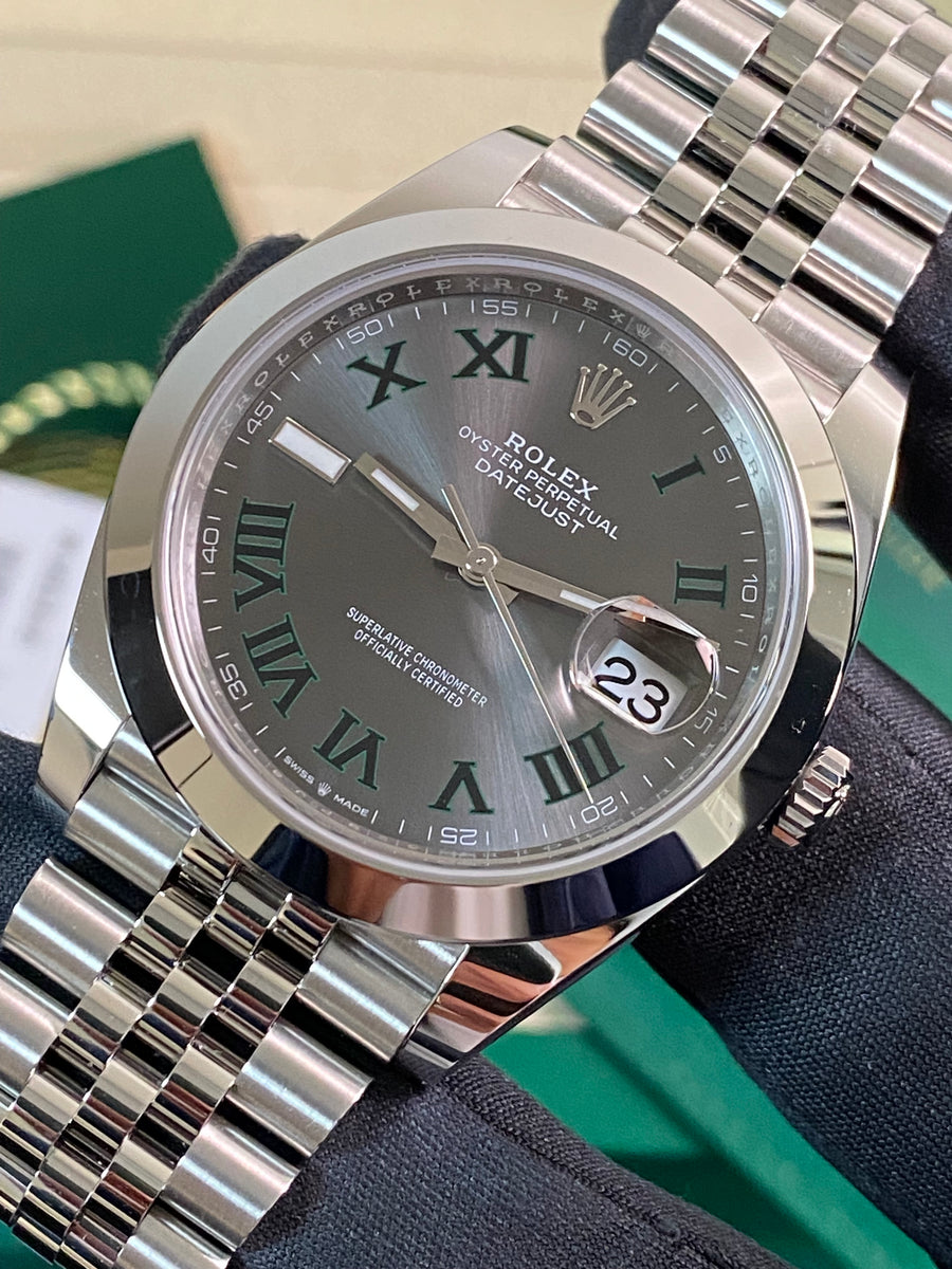 Rolex Steel Datejust 41 - 2024 - Smooth Bezel - "Wimbledon" Dial - Jubilee Bracelet - 126300 *FULL SET*