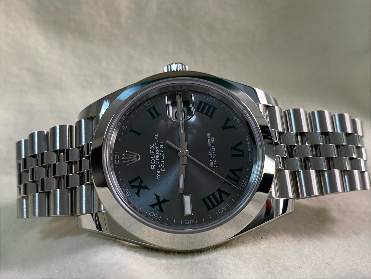 Rolex Steel Datejust 41 - 2024 - Smooth Bezel - "Wimbledon" Dial - Jubilee Bracelet - 126300 *FULL SET*