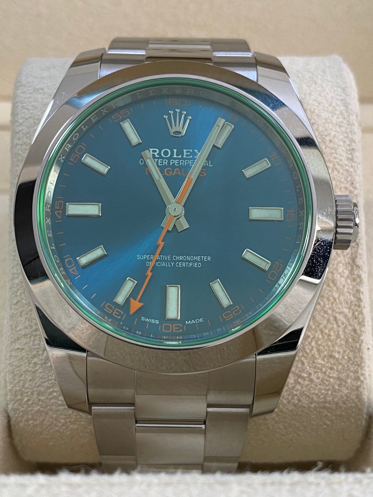 Rolex Milgauss - Blue Dial - Green Crystal - 2022 - 116400GV *NOS*