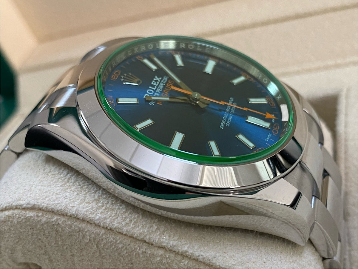 Rolex Milgauss - Blue Dial - Green Crystal - 2022 - 116400GV *NOS*