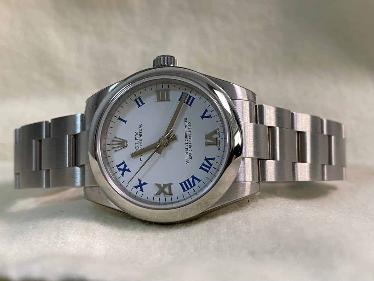 Rolex Steel Oyster Perpetual 31 - 2015 - Domed Bezel - White Roman Dial - Oyster Bracelet - 177200 *FULL STICKERS*