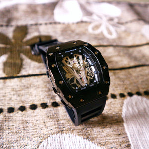 Black wristwatch with the Richard Mille brand. This image was taken on January 13, 2021, Bandung, Indonesia.