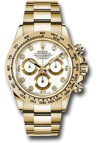 Rolex Yellow Gold Cosmograph Daytona 40 Watch - White Diamond Dial - 116508 wd