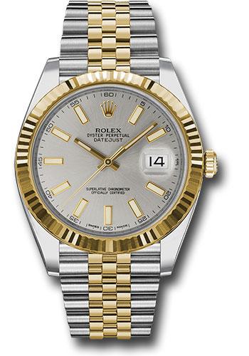 Rolex Steel and Yellow Gold Datejust 41 - Fluted Bezel - Silver Index Dial - Jubilee Bracelet - 126333