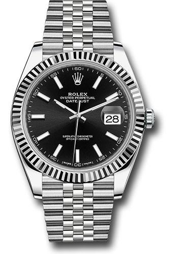 Rolex Steel and White Gold Datejust 41 - 2023 - Fluted Bezel - Black Index Dial - Jubilee Bracelet - 126334