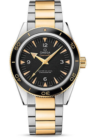 Omega Seamaster 300 Omega Master Co-Axial Watch - 41 mm Steel Case - Yellow Gold Unidirectional Bezel - Black Dial - Steel And Yellow Gold Bracelet - 233.20.41.21.01.002