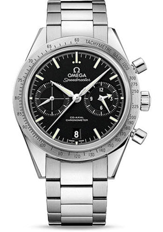 Omega Speedmaster '57 Omega Co-Axial Chronograph Watch - 41.5 mm Steel Case - Brushed Bezel - Black Dial - 331.10.42.51.01.001