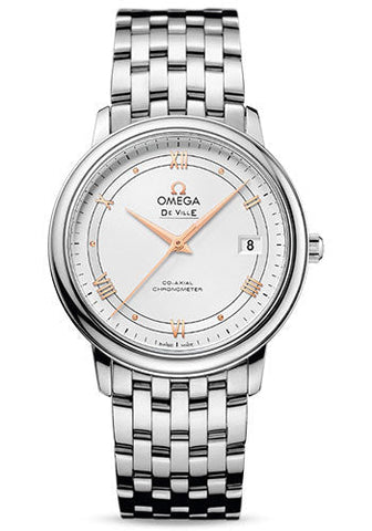 Omega De Ville Prestige Co-Axial Watch - 36.8 mm Steel Case - Silver Dial - 424.10.37.20.02.002