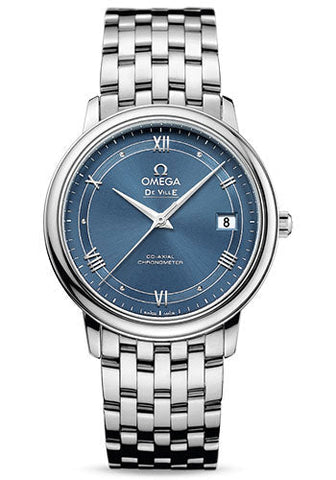 Omega De Ville Prestige Co-Axial Watch - 36.8 mm Steel Case - Blue Dial - 424.10.37.20.03.002