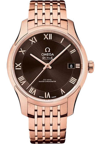 Omega De Ville Hour Vision Co-Axial Master Chronometer Watch - 41 mm Sedna Gold Case - Two-Zone Brown Dial - 433.50.41.21.13.001