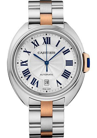 Cartier Cle De Cartier Watch - 40 mm Steel Case - Silvered Dial - Steel And Pink Gold Bracelet - W2CL0002