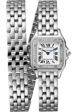 Cartier Panthere de Cartier Double Loop Watch - 22 mm White Gold Case - Diamond Bezel - White Gold Double Loop Bracelet - WJPN0012