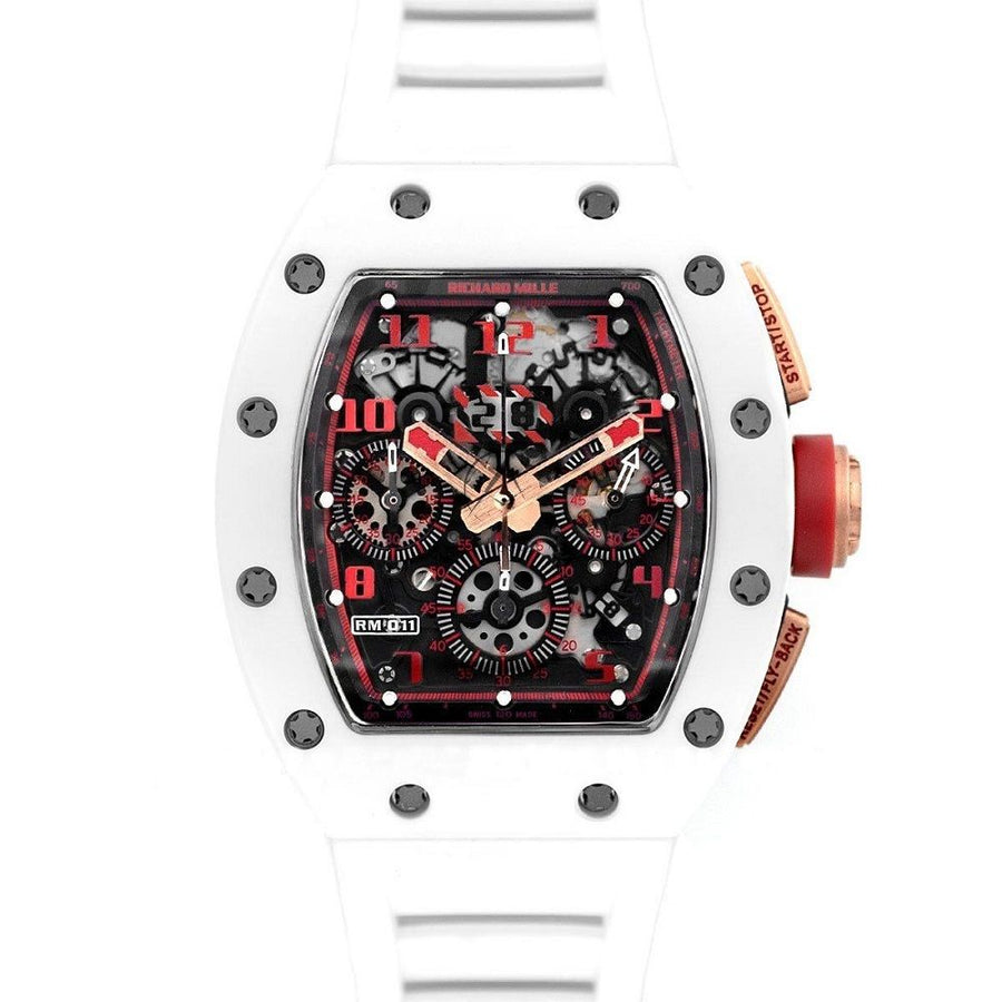 Richard Mille RM011 Felipe Massa Limited Edition White Demon Skeleton Dial Watch